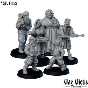 Die Stadtbewohner, Abenteurer, Bürger, und Söldner von Vae Victis, perfekt für Fantasy Kriegsspiele und Tabletop RPGs