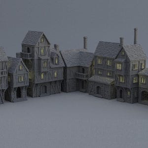 Quartier modulaire de la ville - Terrain sur table - 28 mm, Terrain sur table imprimé en 3D par MiniatureLand, parfait pour les jeux de guerre et les RPG