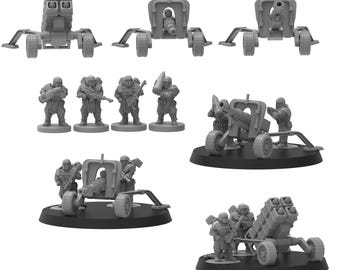 Smol Roman Field Batteries, 8mm Scale Monopose Sci-Fi warriors by ThatEvilOne, Miniature Sci-Fi Wargames Proxy