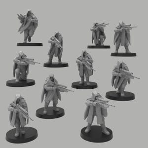 Recon Infantry w/ Sniper Rifles, Semi-modular Sci-Fi warriors by ThatEvilOne, Sci-Fi Wargames Guard Proxy, Imperial Auxilia Army