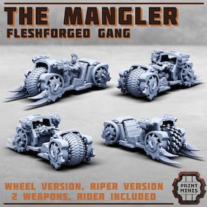 Fleshforged Mangler, Moto - una banda muscolosa - Mercenari Grimdark di fantascienza di Print Minis