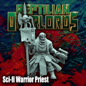 Sci-Fi Krieger Priest Miniatur von Reptilian Overlords, Grimdark Guardsmen Charakter