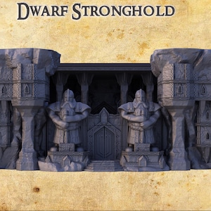 Dwarf Stronghold - Terreno de mesa - 28 mm, terreno impresso em 3D pela MiniatureLand, perfeito para jogos de guerra e RPGs