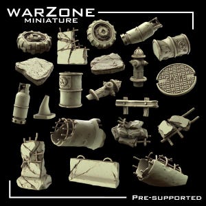 City / City Urban Basing Bits, Grimdark-conversieonderdelen en basismaterialen gebeeldhouwd door WarZone Miniature