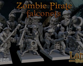 Zombie Pirates Falconets, Modular Undead Swashbucklers by Landor