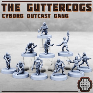 Iron Brawlers Gang - Sci-Fi Grimdark Miner Gang Söldner von Print Minis