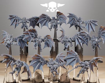 Flyers Pythonicus, robots spatiaux, guerriers de science-fiction modulaires par STATIONFORGE, figurines Grimdark sur le thème cybernétique des jeux de guerre