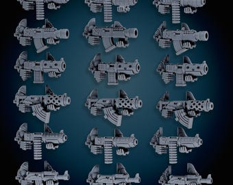 Modular Bionic Cybork Dakka set! Space-Faring Orkish Menace Sculpted by Mekka Miniatures, Grimdark Compatible, Scaled for Sci-Fi Wargames