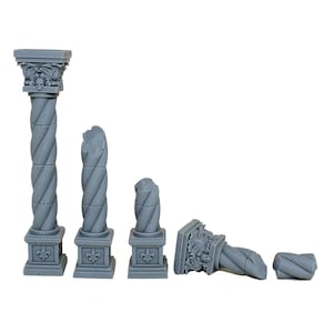 Ruined Imperial Columns Set, Fantasy Skirmish Miniatures by MoM Miniatures, perfect for Fantasy Wargames and RPGs