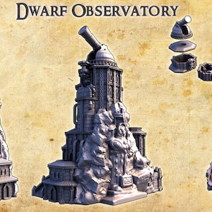 Zwergen-Sternwarte - Tabletop Gelände - 28 MM, Tabletop 3D gedrucktes Gelände von MiniatureLand, perfekt für Wargaming und RPGs
