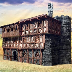 Large 3 Story Inn by GameScape3D - 3D Printed Tabletop Terrain, Perfect for Wargames, Board Games, RPGs