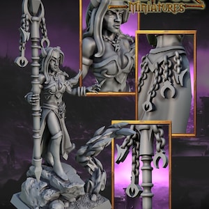 Dark Elf Sorceress, Modular Dark Elven miniatures by Landor Miniatures! Dark Elves for Fantasy Wargames