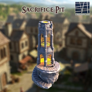 Sacrifice Pit - Tabletop Terrain - 28 MM, Tabletop 3D Printed Terrain by MiniatureLand, Perfect for Wargaming and RPGs