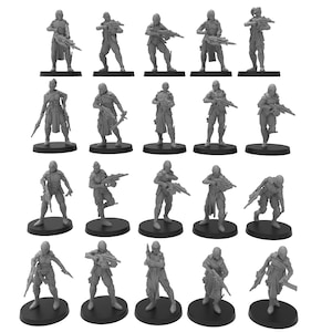 Corsarios elfos, guerreros de ciencia ficción monopose de ThatEvilOne, elfos espaciales de Grimdark