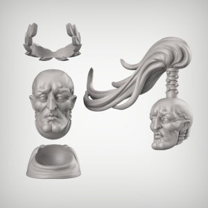 Handsome War Masters heads set, Modular Fabulous &#39;Stodes Miniatures by Reptilian Overlords,  conversion bits for Sci-Fi Wargames