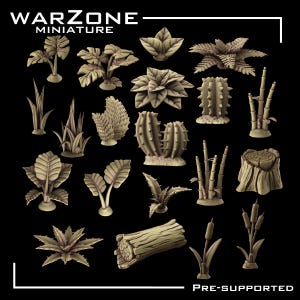Plant/planten Natuurbasisbits, Grimdark-conversieonderdelen en basismaterialen gebeeldhouwd door WarZone Miniature