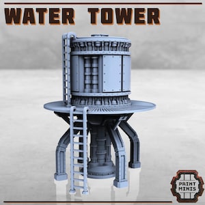 Wasteland Water Tower - Sci-Fi Space Industrial Terrain by Print Minis