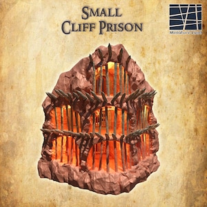 Old Cliff Prison - Tabletop Terrain - 28 MM, Tabletop 3D Printed Terrain by MiniatureLand, Perfect for Wargaming and RPGs