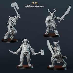 Cultistas de Grimdark, miniaturas de escaramuzas fantásticas de Magori Miniatures, perfectas para juegos de guerra y juegos de rol de fantasía.
