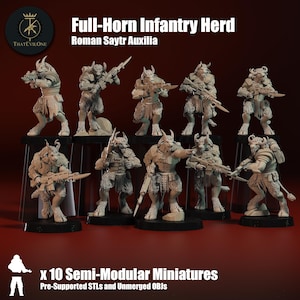 Roman Modular Saytr &quot;Full-Horn&quot; Infantry, Semi-Modular Sci-Fi warriors by ThatEvilOne, Sci-fi Wargames, Beastmen Roman-inspired chaos army