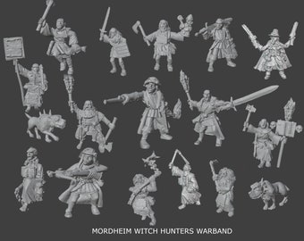 Mordheim Witch Hunters Warband, klassische Vintage Mordheim Miniaturen