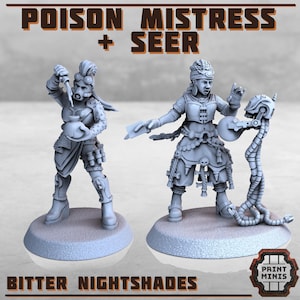 Bitter Nightshade Champions x3-  Sci-Fi Grimdark City Skirmish Warfare Female Mercenaries by Print Minis