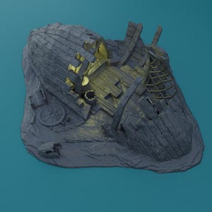 Shipwreck Burrow - Tabletop Terrain - 28 MM, Tabletop 3D Printed Terrain by MiniatureLand, Perfect for Wargaming and RPGs
