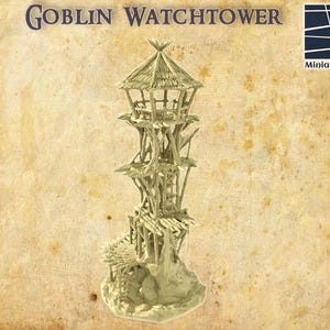 Goblin Watchtower - Tabletop Terrain - 28 MM, Tabletop 3D Printed Terrain by MiniatureLand, Perfect for Wargaming and RPGs