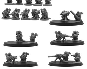 Smol Roman Fire Support Teams, 8mm Scale Monopose Sci-Fi warriors by ThatEvilOne, Miniature Sci-Fi Wargames Proxy