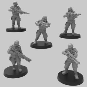 Heck Ghosts Sturminfanterie mit Spezialwaffen, halbmodulare Sci-Fi-Krieger von ThatEvilOne, Sci-Fi Wargames Guard Proxy, Imperial Auxilia