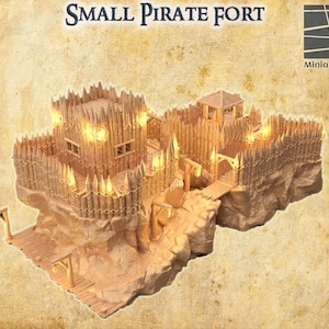 Small Pirate Fort - Tabletop Terrain - 28 MM Tabletop 3D Printed Terrain by MiniatureLand, Perfect for Wargaming and RPGs