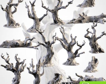 DEAD TREES Modular Wargaming Forest Terrain by Txarli Factory for Tabletop Wargames