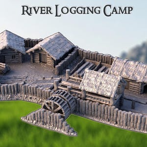 River Logging Camp - Tabletop Terrain - 28 MM, Tabletop 3D Printed ...