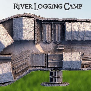 River Logging Camp - Tabletop Terrain - 28 MM, Tabletop 3D Printed ...