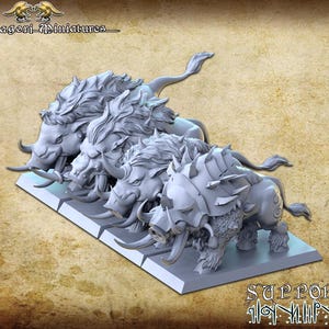 Dire Boars, Fantasy Miniatures by Magori Miniatures, perfect for Fantasy Wargames and RPGs