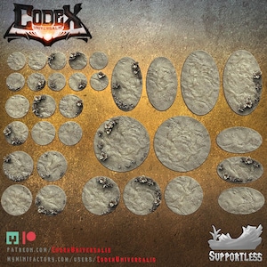 Grass and plants Round and Oval Bases for use in Tabletop Wargames by Codex Universalis