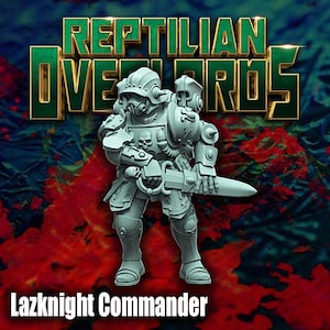 Lazknight Commander, Space Castellan Proxy, Sci-Fi Wargames-miniaturen van Reptilian Overlords, Grimdark Guardsmen-personage