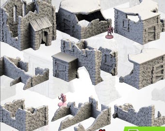 Modular ABANDONED TOWN Txarli Factory Terrain Cityscape Set, Perfect for Tabletop Wargames