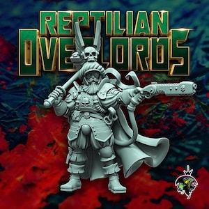 Lazknecht Kommandant, Space Kastellan Stellvertretung, Sci-Fi Wargames Miniaturen von Reptilian Overlady, Grimdark Gardist Charakter