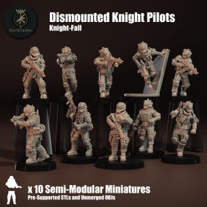 Dismontierte Knight Pilots, semimodulare Sci-Fi Krieger von ThatEvilOne, Sci-Fi Wargames Guard Proxy, Imperial Auxilia Army