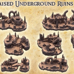 Raised Underground Ruins - Tabletop Terrain - 28 MM, Tabletop 3D Printed Terrain by MiniatureLand, Perfect for Wargaming and RPGs