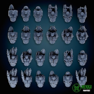 Modular Bionic Cybork Torsos and Legs! Space-Faring Orkish Menace Sculpted by Mekka Miniatures, Grimdark Compatible