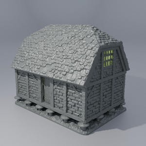 Medieval Granary - Tabletop Terrain - 28 MM Tabletop 3D Printed Terrain by MiniatureLand, Perfect for Wargaming and RPGs