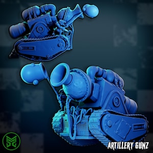 Set de Artillería Goblin 2, Amenaza Orca Espacial, esculpida por Mekka Miniatures, compatible con Grimdark, escalable para juegos de guerra de miniaturas de ciencia ficción.