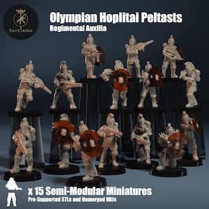 Olympian Hoplitai Peltasts, Imperial Guard, monopose Sci-Fi warriors by ThatEvilOne