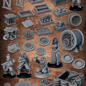 ファンタジーブラックマーケット風景セット 28 mm 卓上地形 32 mm 地形 ファンタジーウォーゲームや卓上 RPG に最適