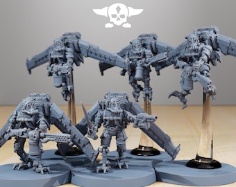 Opérateurs de charognards, robots spatiaux, guerriers de science-fiction modulaires par STATIONFORGE, figurines Grimdark sur le thème cybernétique des jeux de guerre