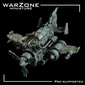 Orco Colmillo Óxido Volador, Amenaza Orca Siniestra y Oscura, esculpido por WarZone Miniature, escalado para juegos de guerra de miniaturas de ciencia ficción