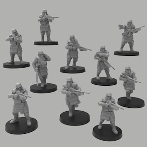 Heck Ghosts Grenadiers w/ DMRs, Semi-modular Sci-Fi warriors by ThatEvilOne, Sci-Fi Wargames Guard Proxy, Imperial Auxilia Army