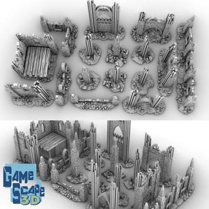 Scatter Ruins and Watch Post by GameScape3D - 3D Printed Tabletop Terrain, Perfect for Wargames, Role playing games, Tabletop games